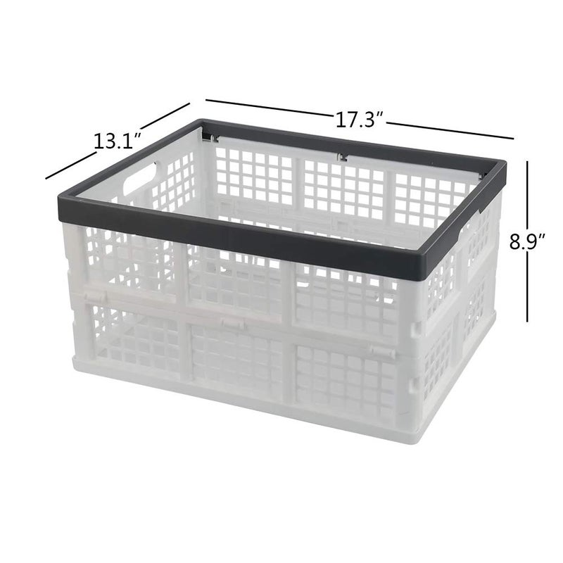 Teyyvn 3-Pack 30 L Plastic Stackable Collapsible Storage Crates, Folding Storage Baskets - Image 2